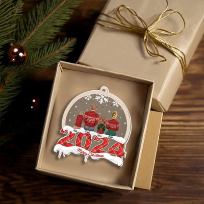 Petthouse | Customized Family With Pet Ornament, Our First Christmas Ornament, 2024 Family Ornament, Family