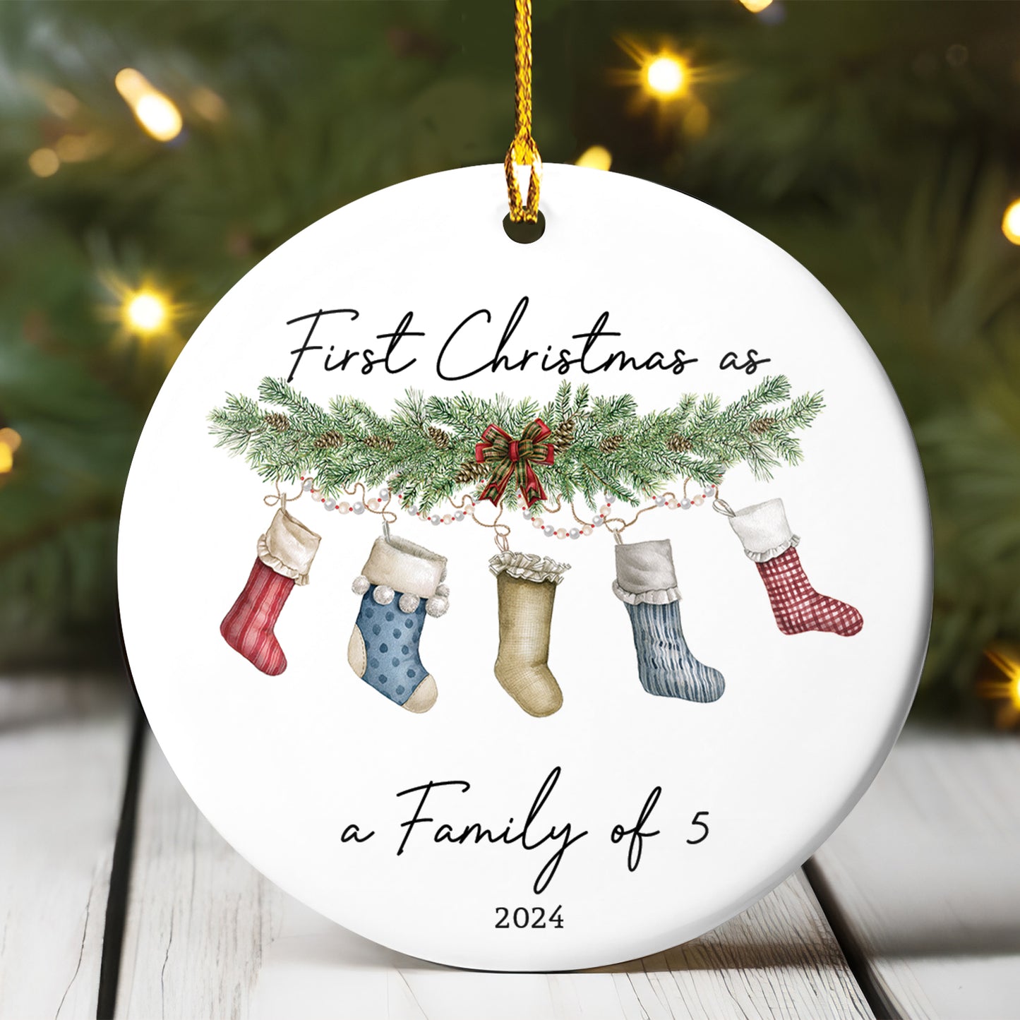 Petthouse | Personalized First Christmas As A Family Of 4 Ornament, First Christmas Bauble, Baby First Xmas