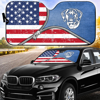 Petthouse | German Shorthaired Pointer Windshield Sun Shade American Flag Truck Window Shades Independence