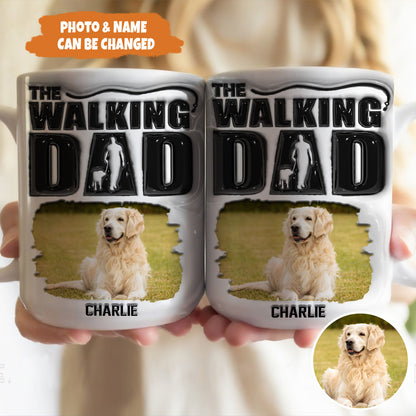 Petthouse | Custom The Walking Dad 3d Inflated Effect Mug, Walking With My Dad Dog Gift Dog Lovers