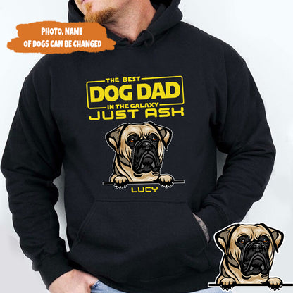 Petthouse | Personalized Best Dog Dad In The Galaxy Shirt, Dog Dad Shirt, Father's Day Gift For Dad