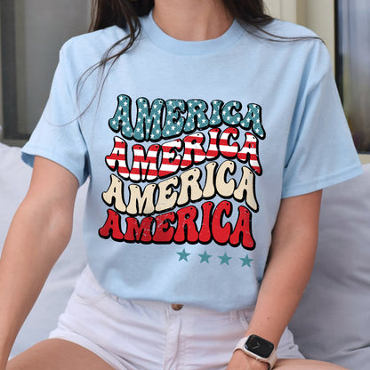 Petthouse | Retro America Flag Shirt, Happy  Of July Shirt, America Tee, Happy Independence Day Gift Tee