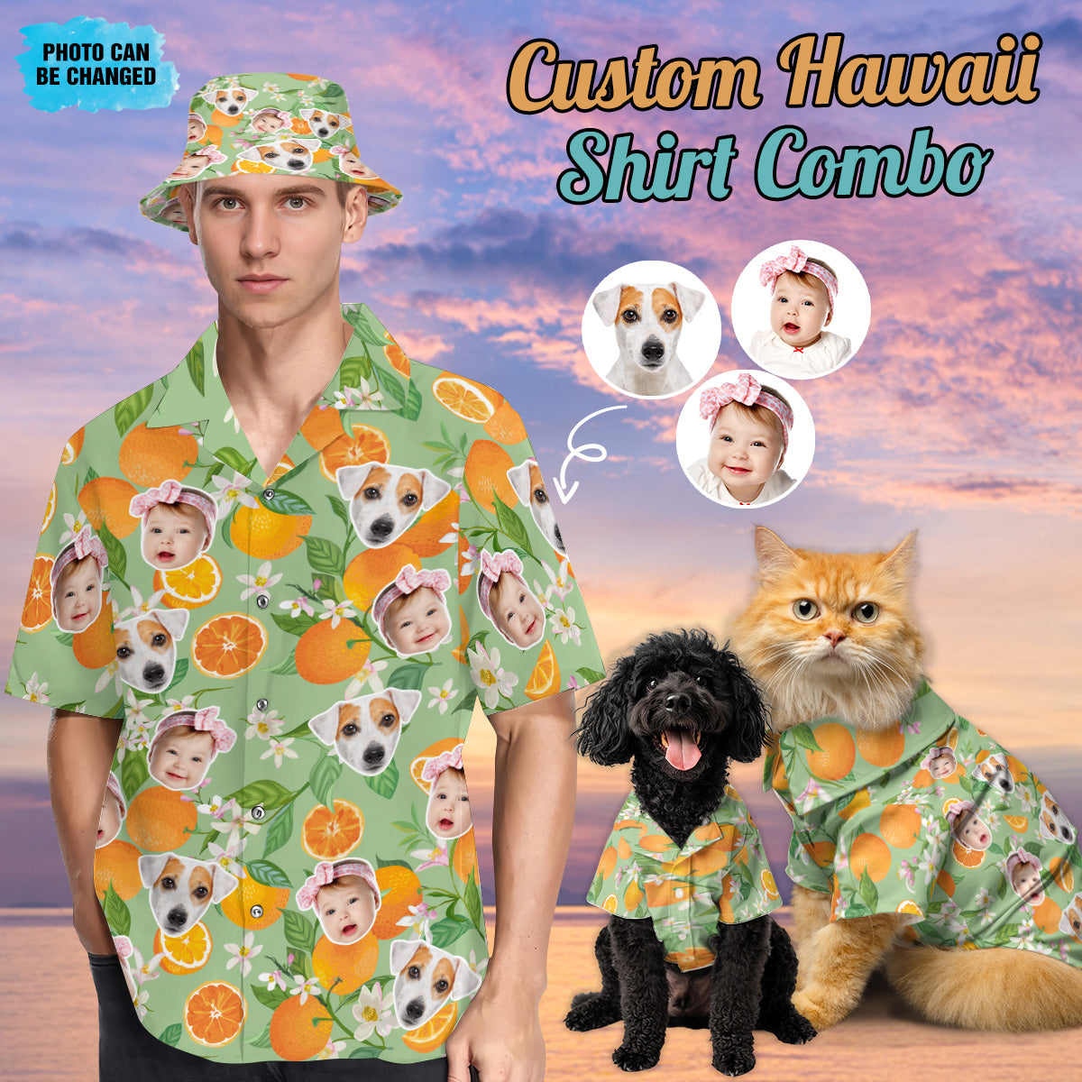 Petthouse | Personalized Man's All-over Print Hawaiian Shirt, Custom Gifts From Son And Daughter