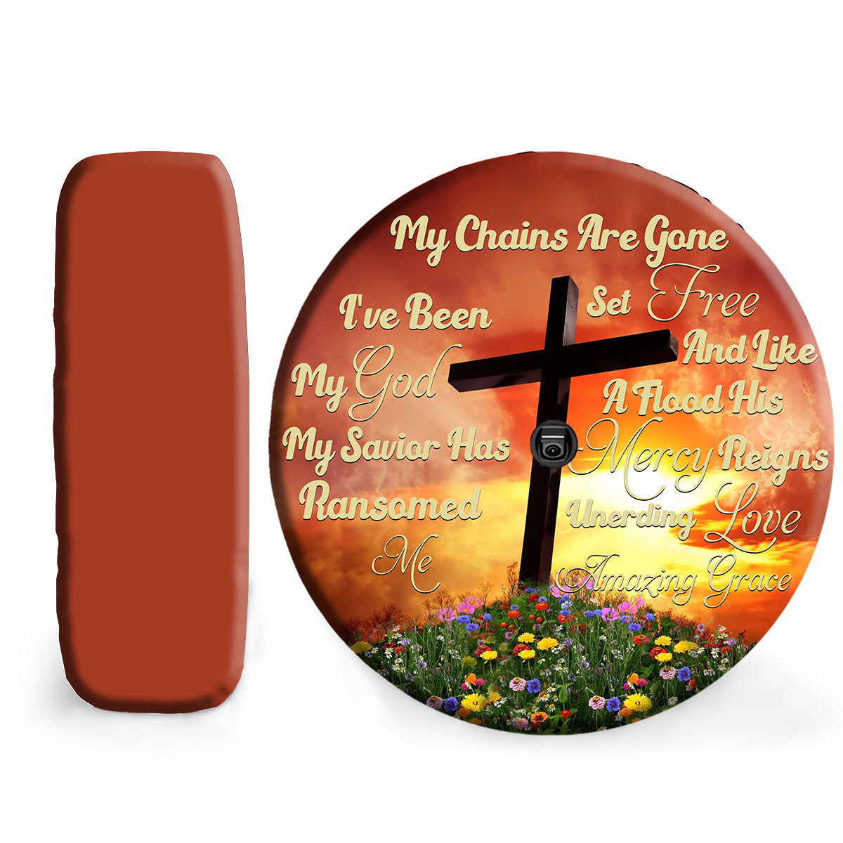 Petthouse | Jesus Cross My Chains Are Gone Spare Wheel Cover God Believer Gifts Spare Tire Cover