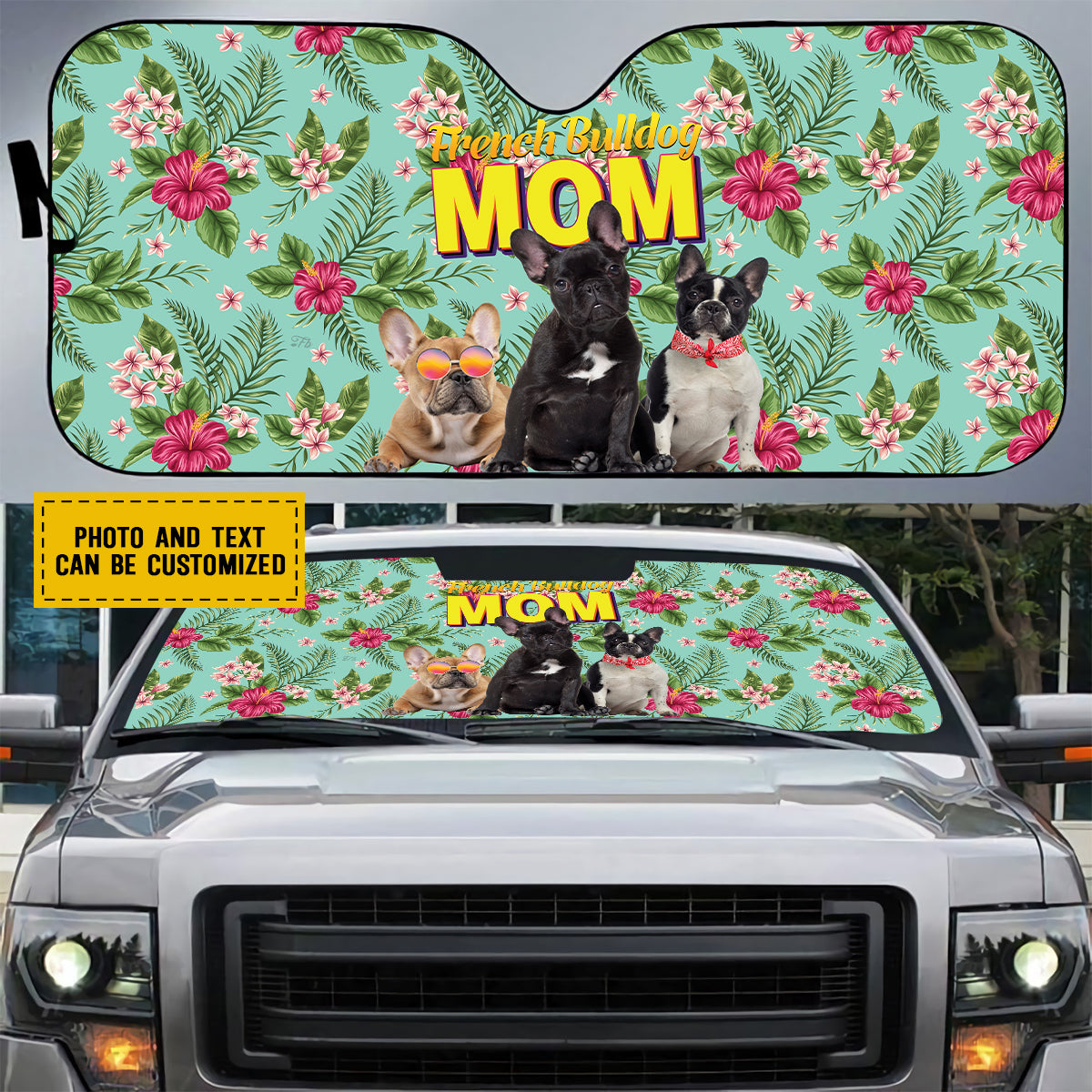 Petthouse | Custom French Bulldog Hawaii Sunshade For Car Dog Mom Sunshade Dog Sunshade Gift For Mom