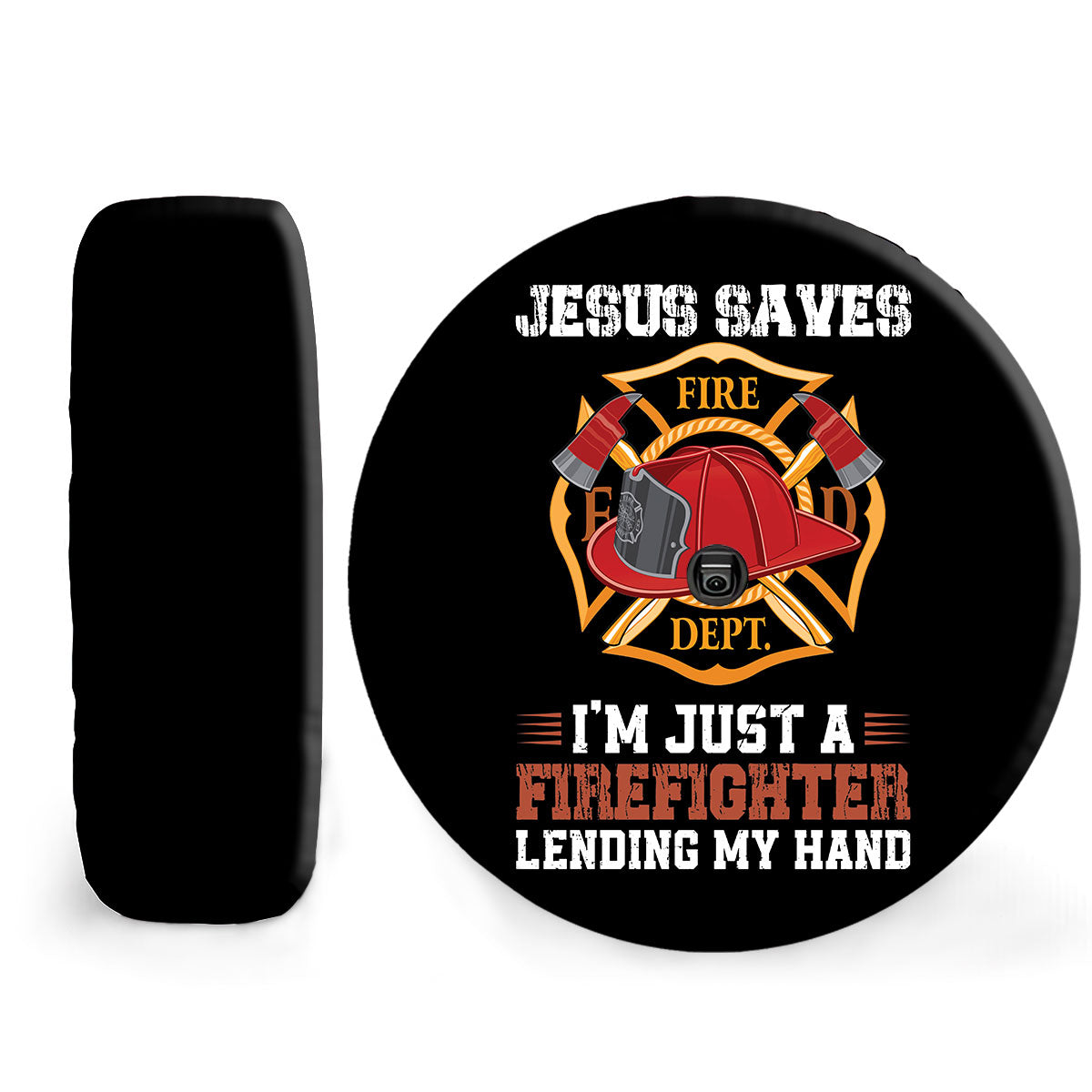 Petthouse | Firefighter Quote Jesus Saves Spare Tire Cover Fireman Hero Car Accessories Truck Decoration Patriot Gift