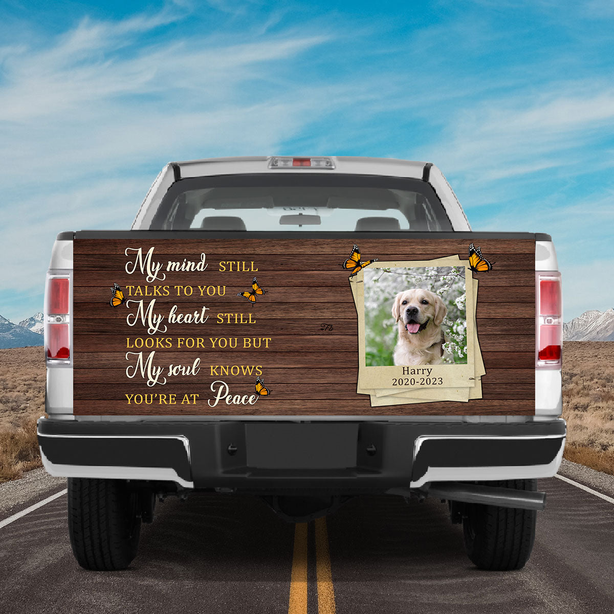 Petthouse | Loss Dog Tailgate Decals Golden Retriever You Are At Peace Tailgate Wrap Memorial Of Dog