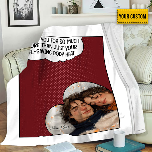 Petthouse | Custom Life Saving Body Heart Fleece Blanket, I Love You For So Much Throw Blanket, Sweet Valentine Day