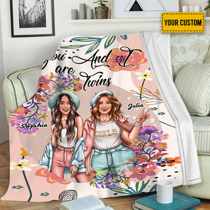 Petthouse | Personalized Sister Twins Fleece Blanket, Soul Sister Travel Blanket, World's Best Ever Sister Ever