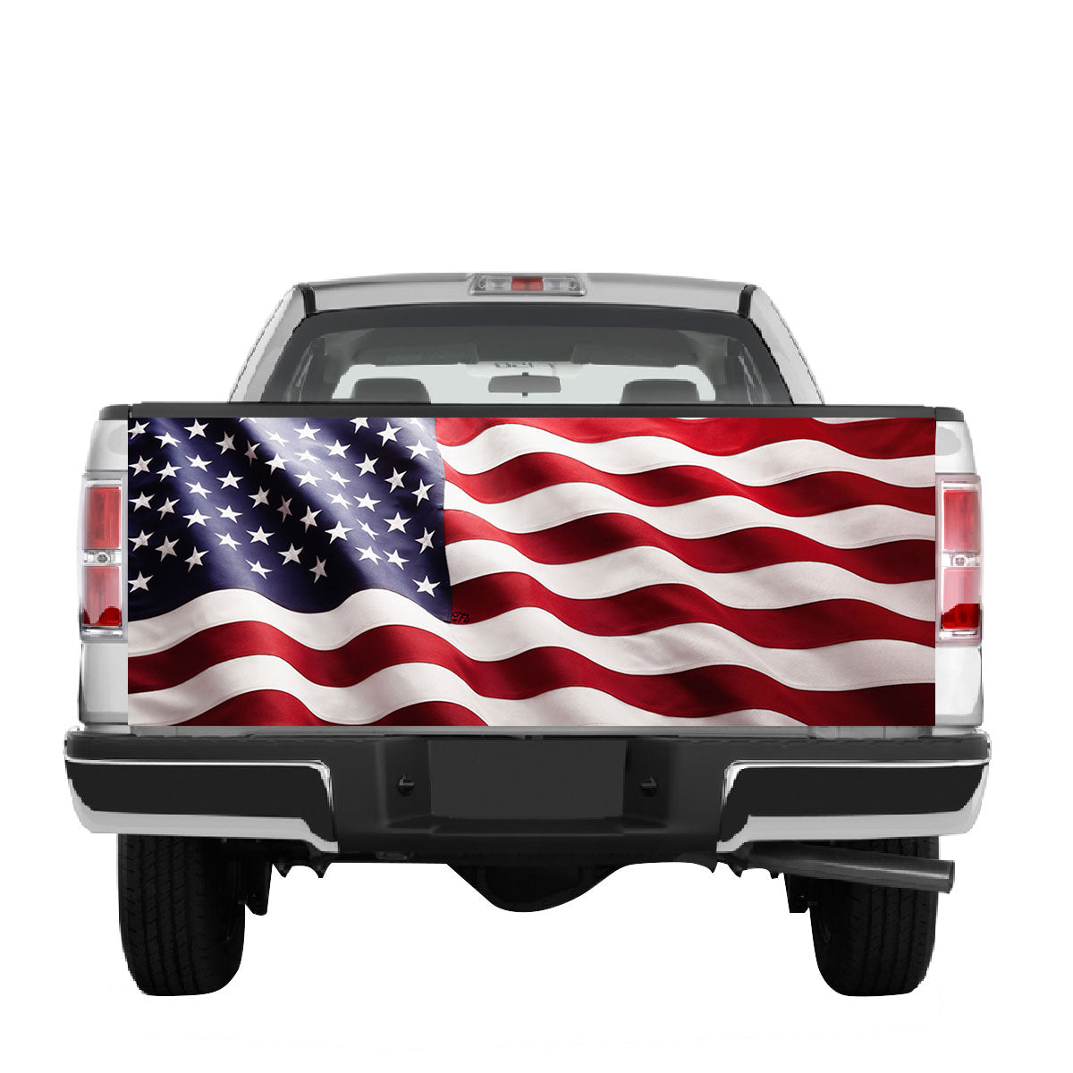 Petthouse | Grunge American Flag Print Tailgate Wraps Waving Usa Flag Vinyl Graphic Decal Sticker For Trucks