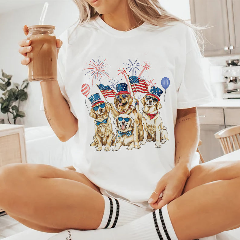 Petthouse | Golden Retriever 4th Of July Shirt, Independence Dog Mom Fourth Of July Gift Tee