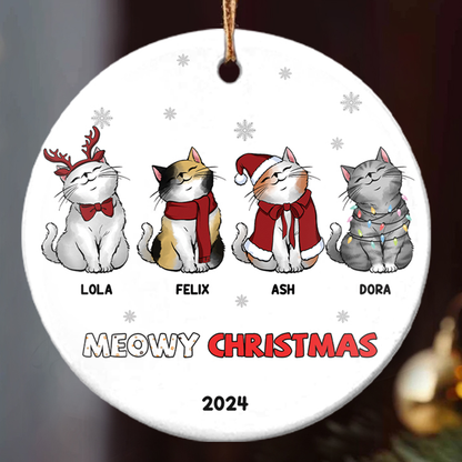 Petthouse | Custom Meowy Christmas Ornament, Pet Loss Memorial Gift, Xmas Gift, Meow Catmas, Christmas Gift