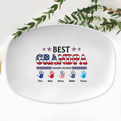 Petthouse | Personalized Grandpa Grilling Plate, Dad Grilling Plate, BBQ Platter, Independence Day Gift, Grill Plate Gift 4th Of July