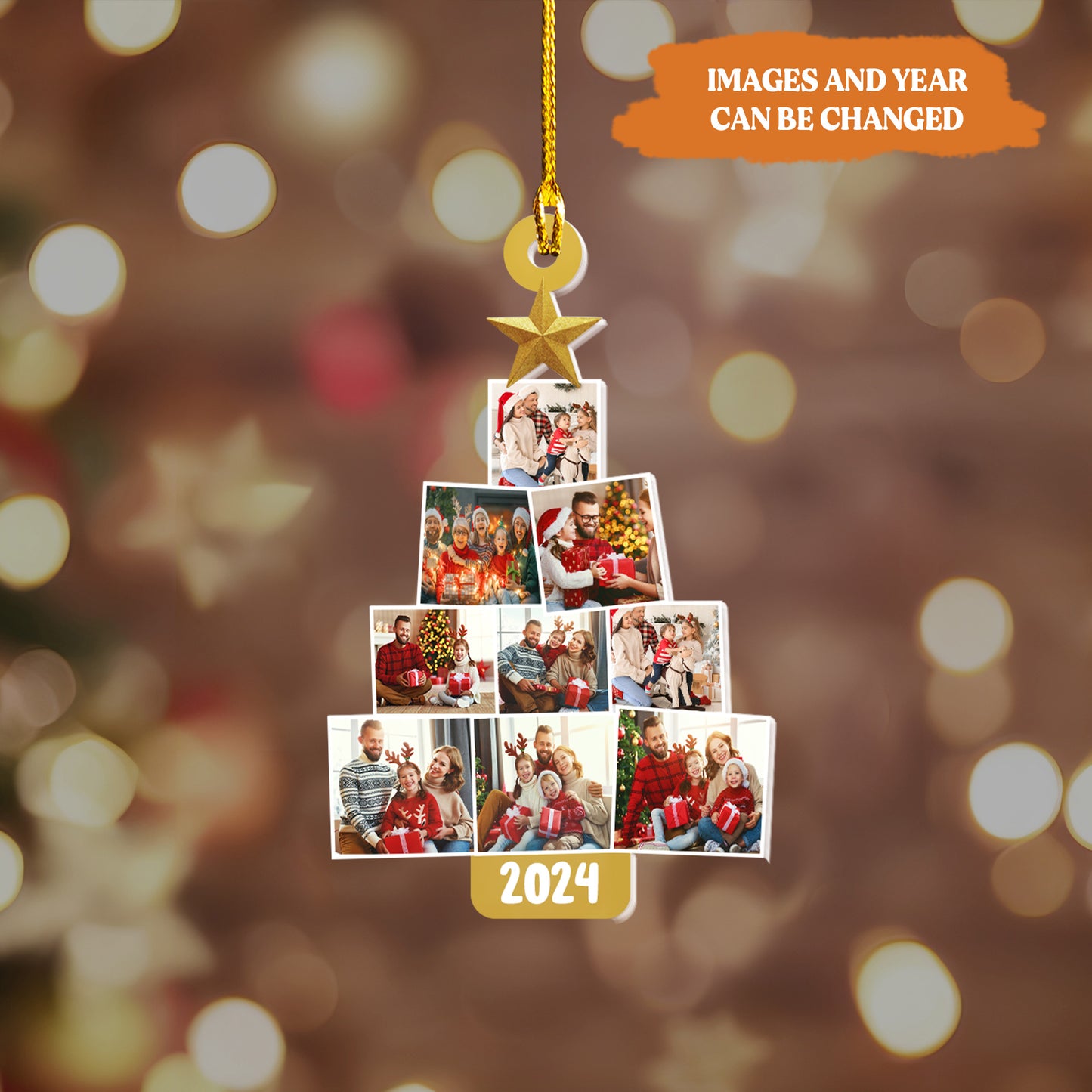 Petthouse | Personalized Photo Acrylic Ornament, Family Tree Christmas Ornament, 1st Christmas Together