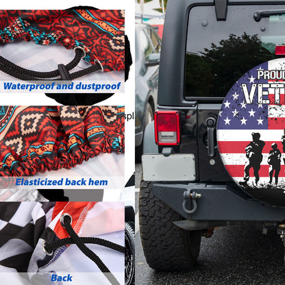 Petthouse | American Veteran Spare Tire Cover Veteran Army Military Tire Protector Wheel Cover Memorial Day Gift