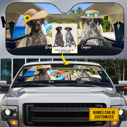 Petthouse | Custom Photo Sunshade For Car German Shorthaired Pointer Go To Beach Car Sun Shade Windshield