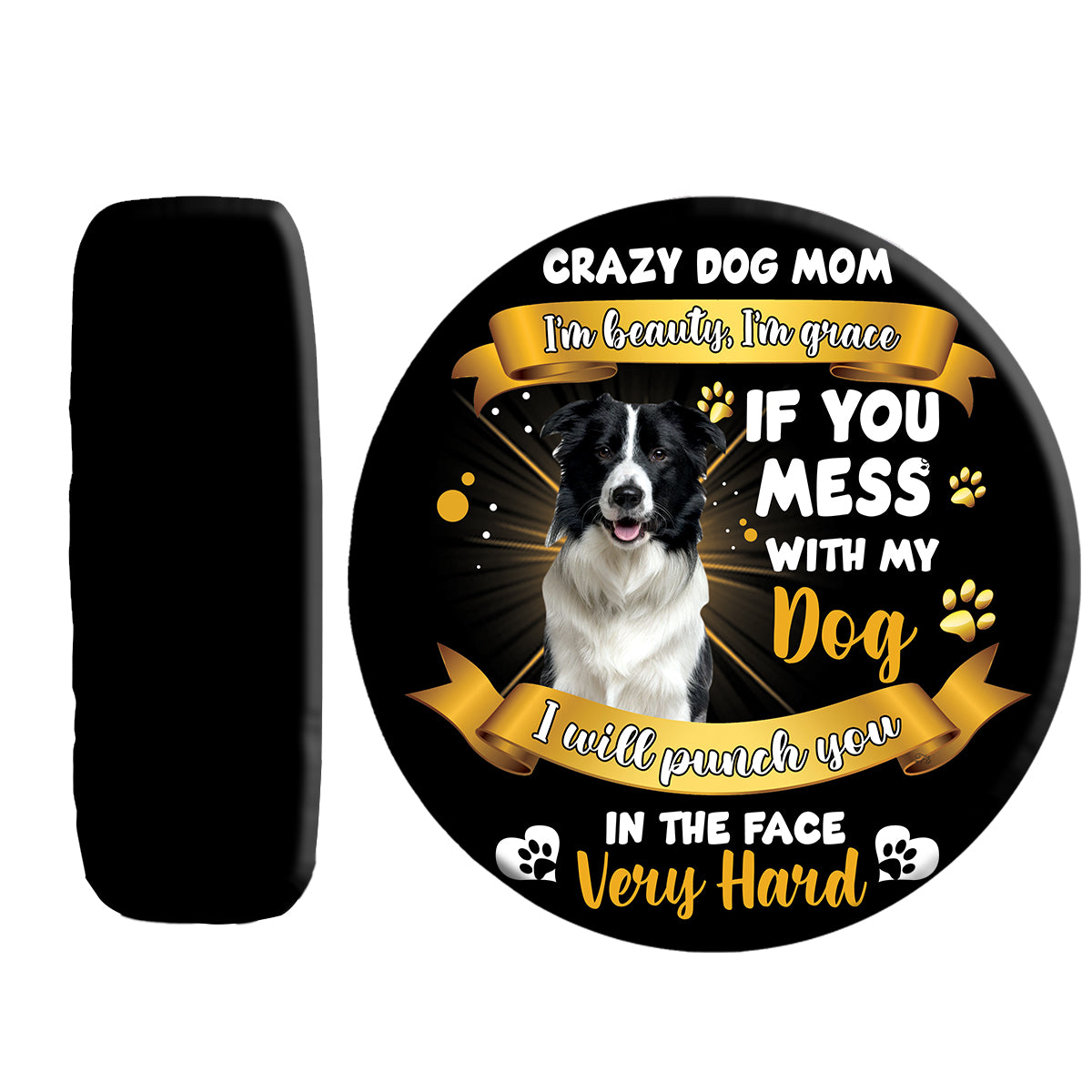 Petthouse | Border Collie Crazy Dog Mom Spare Tire Cover Dog Mom Car Accessories Wheel Cover For Car