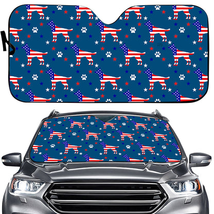 Petthouse | German Shepherd Pattern Windshield Sun Shade American Flag Auto Shade  American Pride