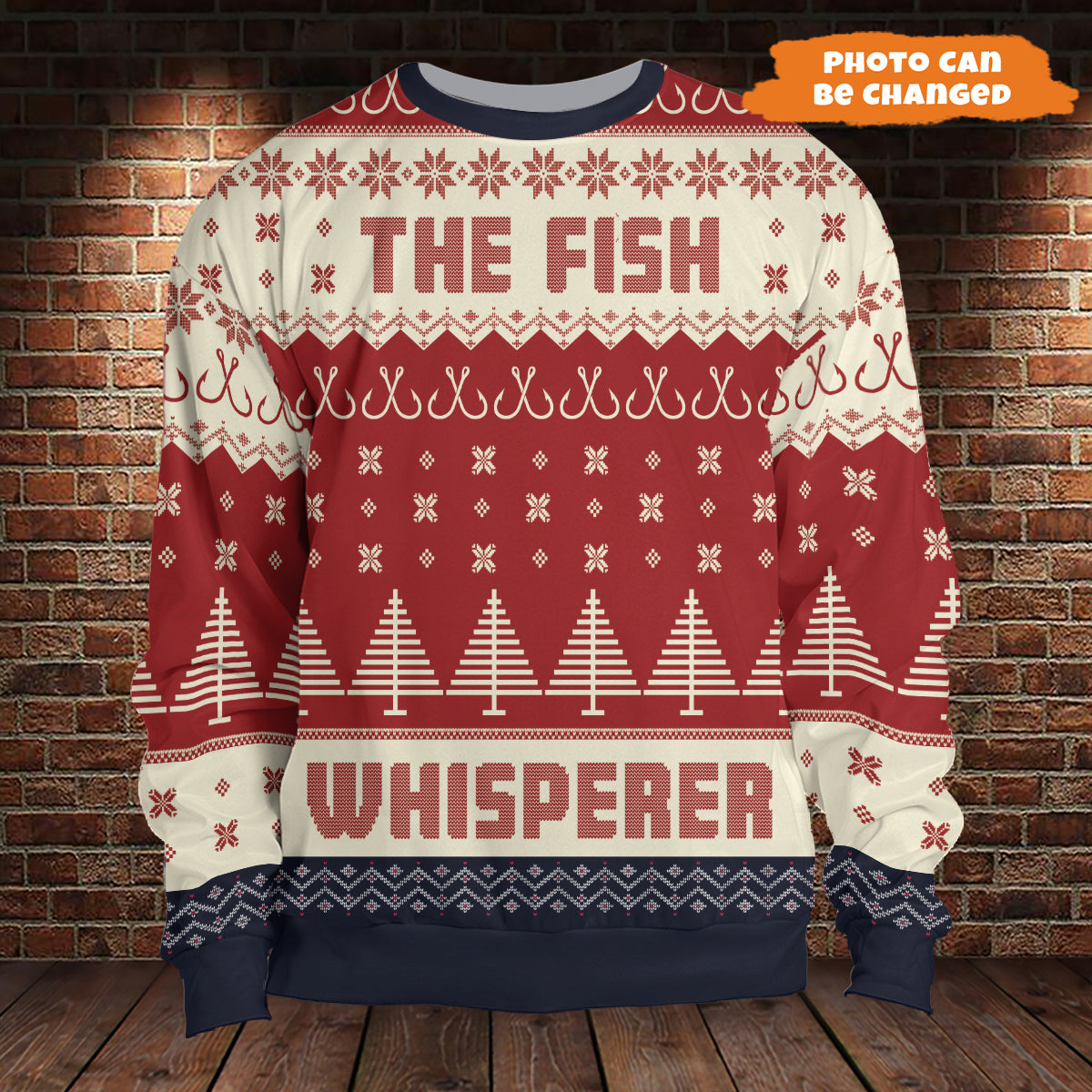 Petthouse | Personalized Photo Proud Angler Fishing Sweatshirt, The Fish Whisperer, Christmas Ugly Shirt