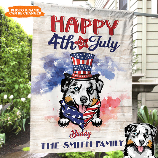 Petthouse | Custom Happy 4th Of July Garden Flag, Dog Decorative House Flags For Dog Lover Dog Dad Dog Mom