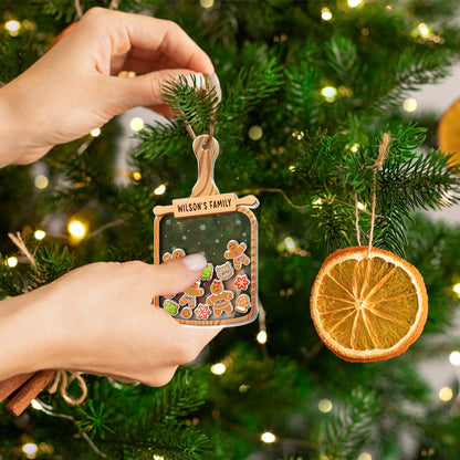 Petthouse | Personalized Family Member 4d Shaker Ornament, Gingerbread Family, Family Christmas Gifts