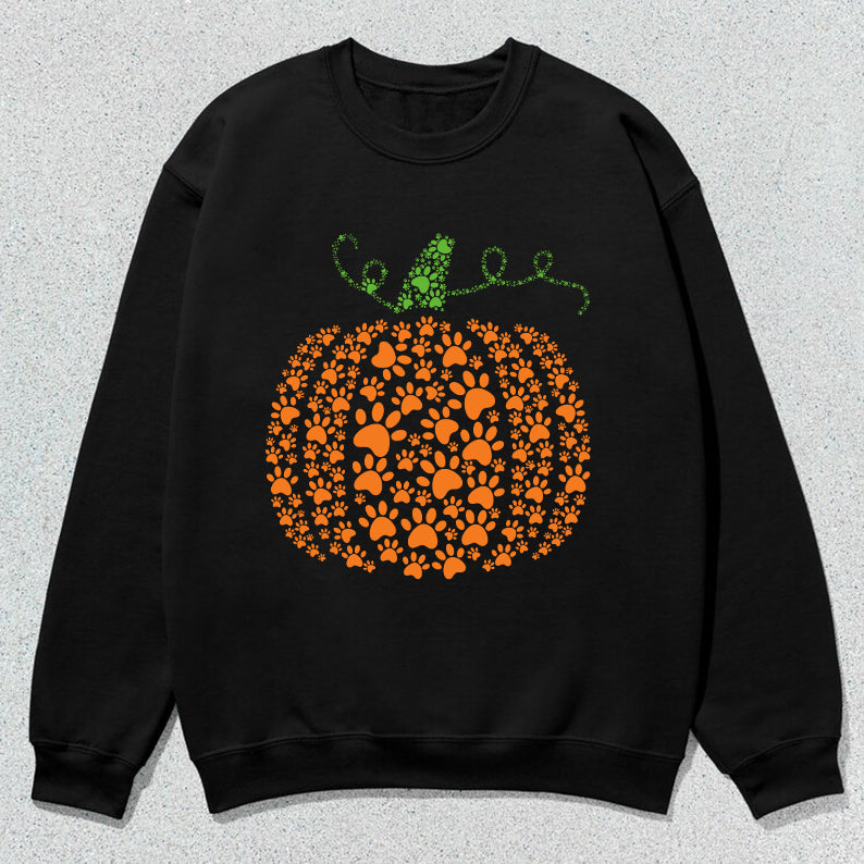 Petthouse | Paw Pumpkin T-shirt, Dog Paw Pumpkin Shirt, Halloween, Thanksgiving, Dog Footprint Pumpkin