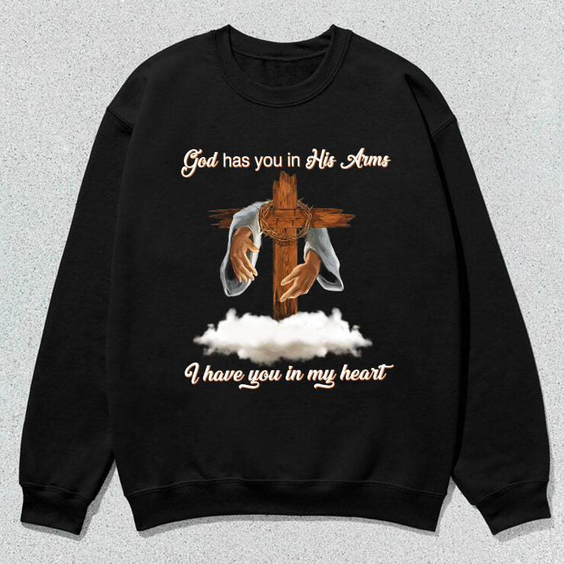 Petthouse | Custom Memories Dog Jesus God Has You In His Arms I Have You In My Heart Shirt