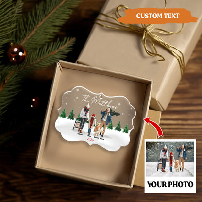 Petthouse | Personalized Family And Pet Ornament, Custom Family And Pet Photo, Christmas 2024