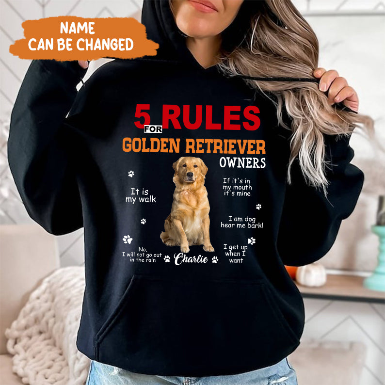 Petthouse | Customized Golden Retriever  Rules For Golden Retriever Shirt, Dad Dog Gift For Father's Day