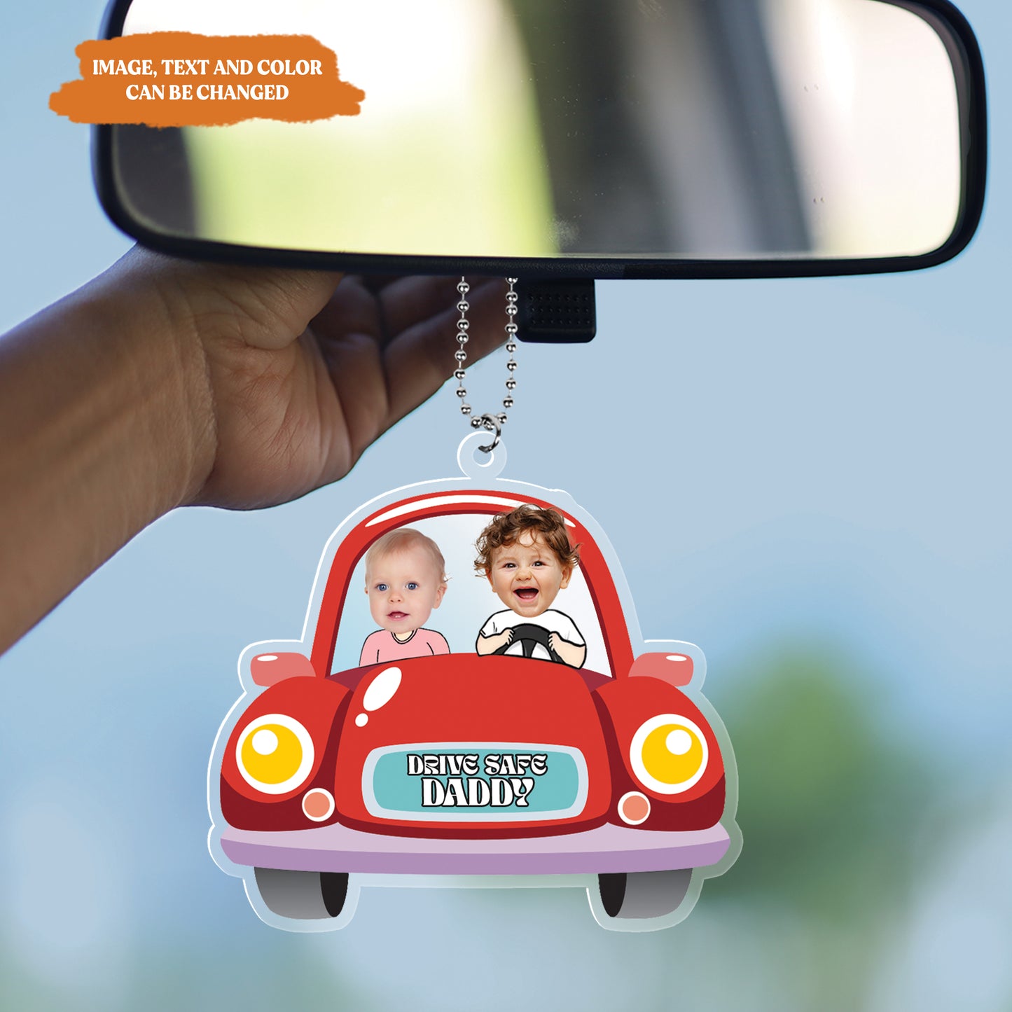 Petthouse | Personalized Acrylic Car Hanger, Drive Safe Daddy Car Hanger, New Dad Gift, Drive Safe Daddy