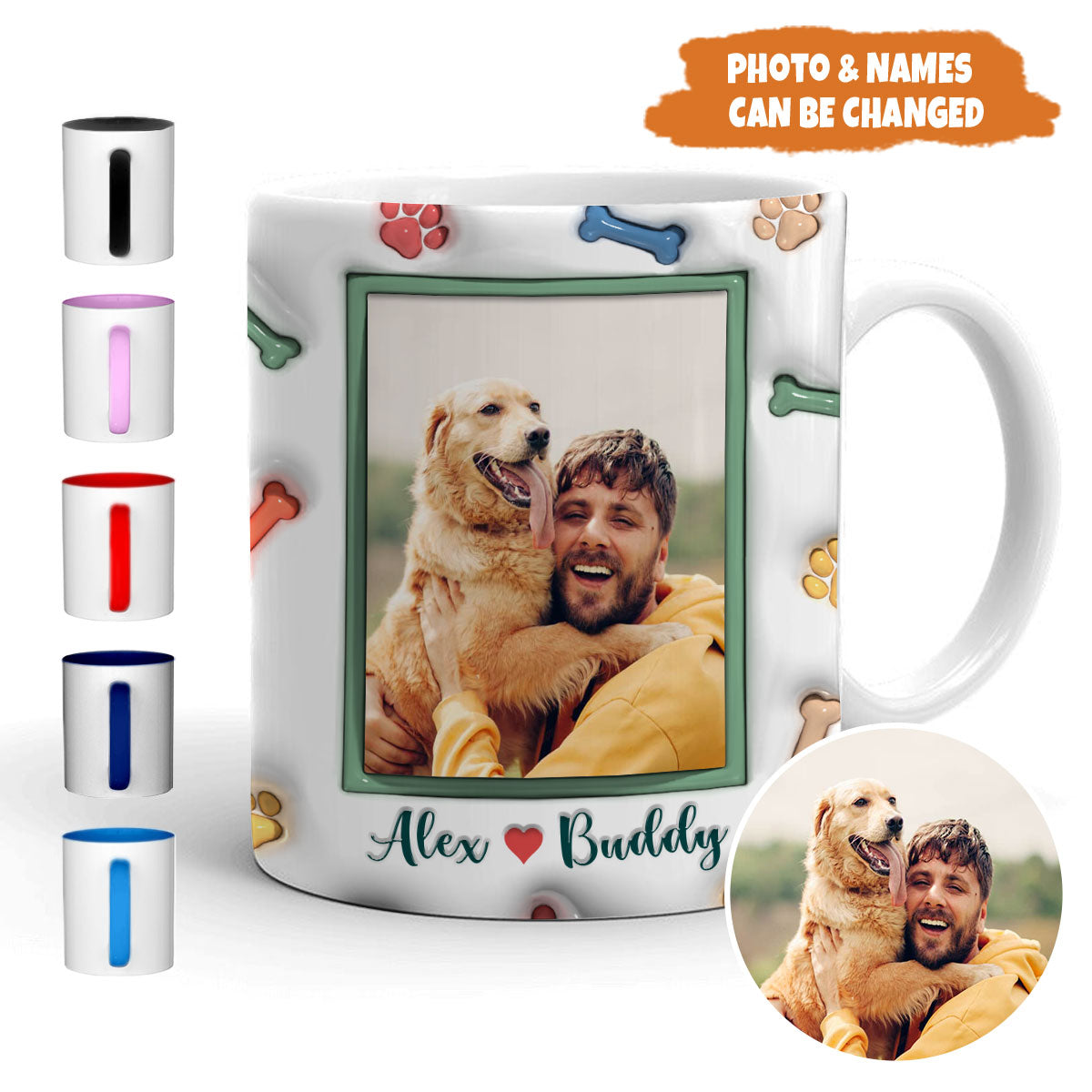 Petthouse | Custom Best Dog Dad Ever 3d Inflated Effect Mug, Best Dog Dad Ever, Gift Dog Lovers