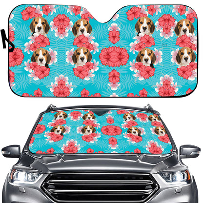 Petthouse | Dog Sunshade Beagle Hawaii Pattern Car Sun Shade Windshield Car Sun Visors For Windshield Summer