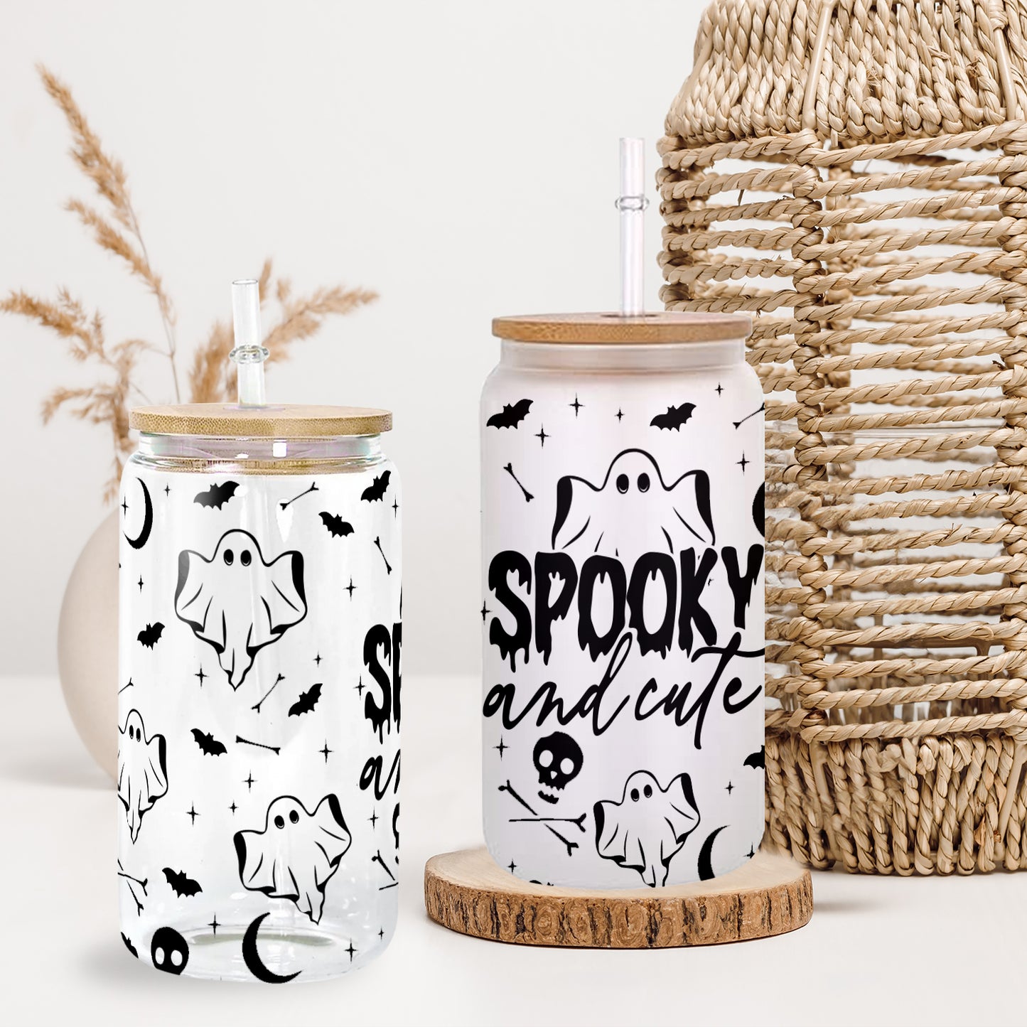 Petthouse | Spooky And Cute Halloween Glass Can, Halloween Ghost Libbey, Ghost Spooky Viber Halloween