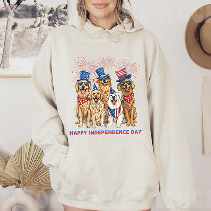 Petthouse | Golden Retriever 4th Of July Shirt, Dog Flag Independence Cute Dog Mom Fourth Of July