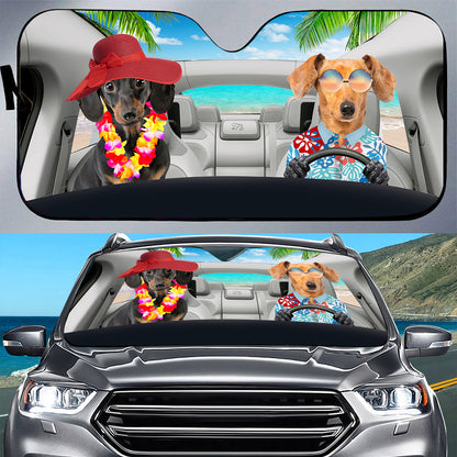 Petthouse | Dog Sunshade Dachshund Hawaii Summer Car Sunshade Windshield Sun Shade Sun Visor