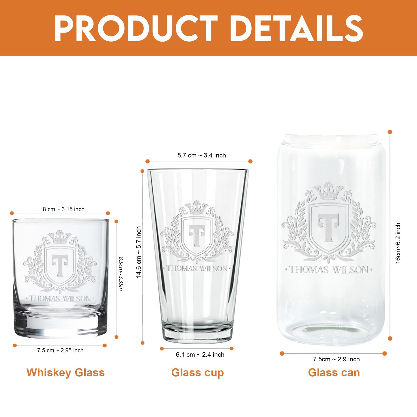 Petthouse | Custom Name Whisky Glass, Beer Can, Engraved Glass Whiskey Glass With Name