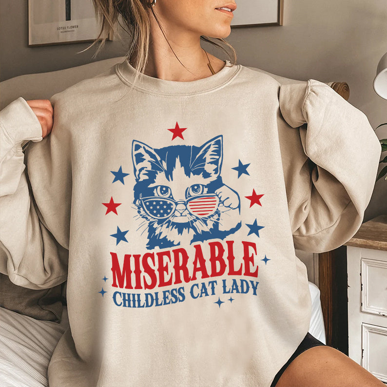 Petthouse | Childless Cat Lady Shirt, Miserable Childless Cat Lady Shirt, Feminist Shirt, Women Rights