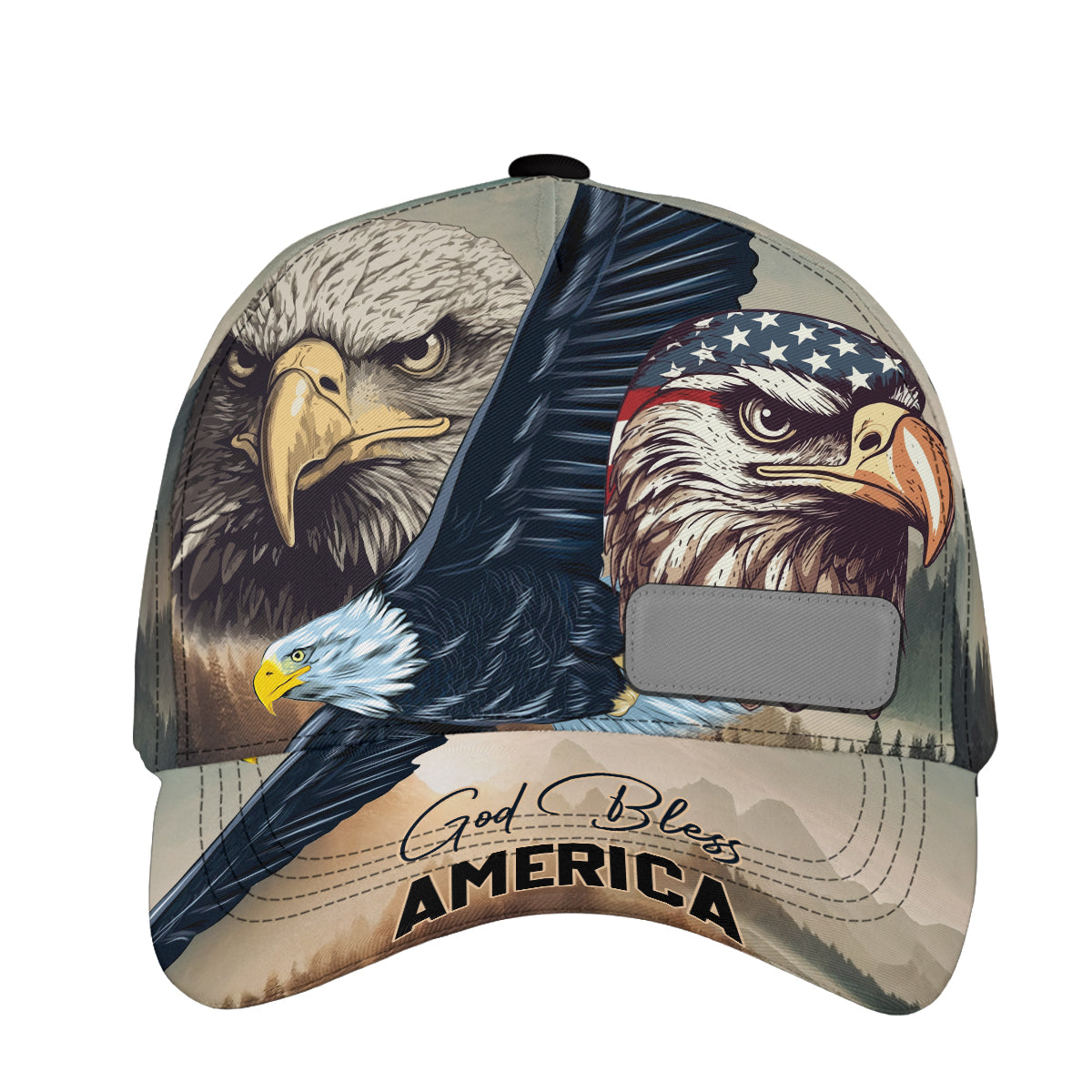 Petthouse | Customized Name God Bless America Classic Cap Us Eagle Patriotic Hat Wear Patriot Gift July 4th Gift