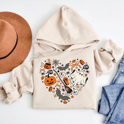 Petthouse | Cute Halloween Tshirt, Halloween Doodles Hearth Shirt Gift For Halloween Moms Shirt