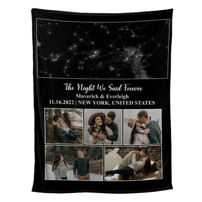 Petthouse | Customized The Night We Said Forever Fleece Blanket, Star Map Throw Blanket, Long Distance Lover