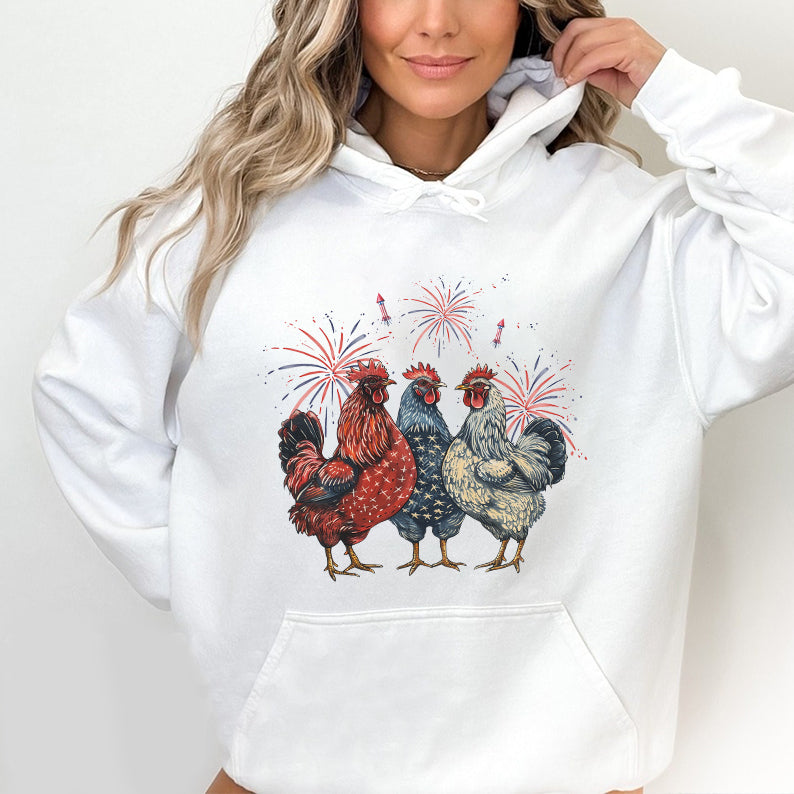 Petthouse | Patriotic Usa Chicken Shirt, Retro American 4th Of July Shirt, Independence Day