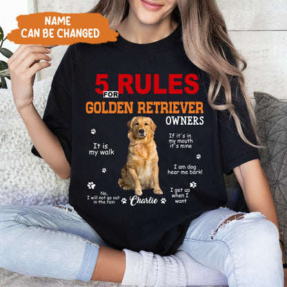 Petthouse | Customized Golden Retriever  Rules For Golden Retriever Shirt, Dad Dog Gift For Father's Day