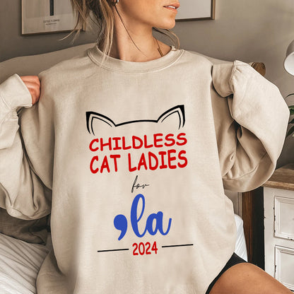 Petthouse | Cat Ladies For Comma La 2024 Shirt, Childless Cat Ladies Shirt, Cat Mom, 2024 Blue Madame