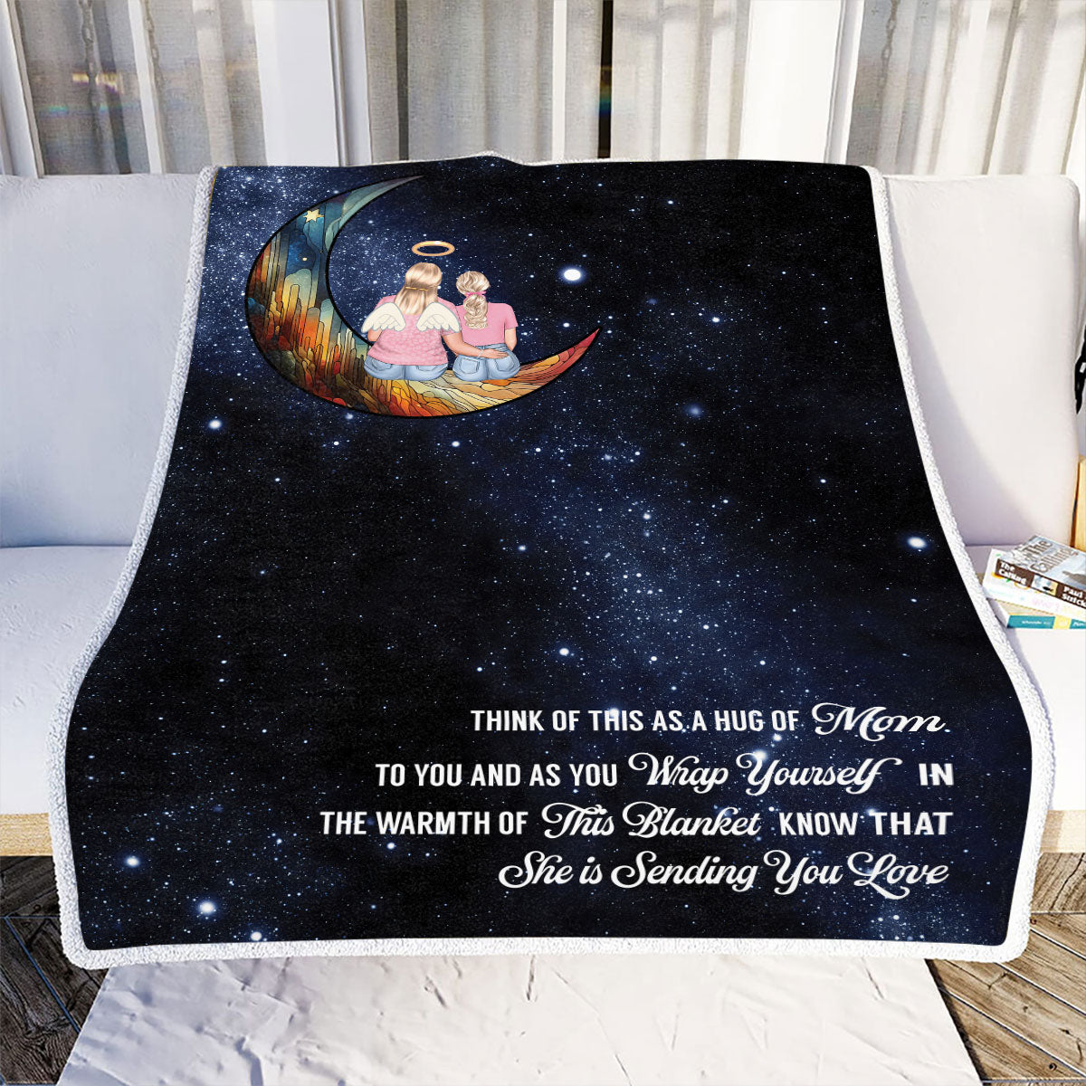 Petthouse | Personalized Memorial Travel Blanket Mommy, Long Distance Mothers Day, A Hug Of Mom Throw Blanket