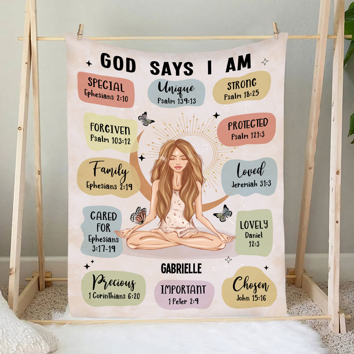 Petthouse | Yogi Yogis Personalized Blanket Yoga Girl God Says I Am Customize Blankets With Name God Inspiration