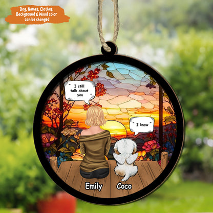 Petthouse | Personalized Memorial Dog Suncatcher, Memorial Gift For Dog Lovers, Loss Of Dog Sympathy