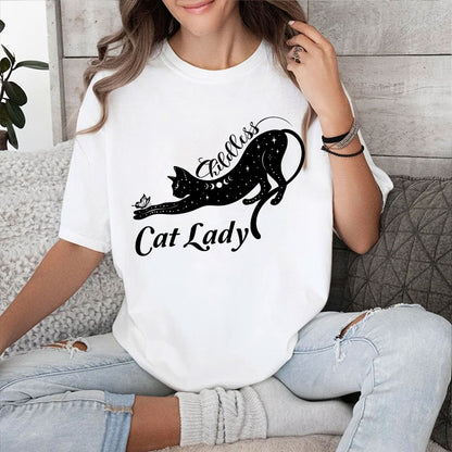 Petthouse | Childless Cat Lady Shirt For Woman, Cat Lady 2024 Shirt, Childless Cat Ladies, Black Cat