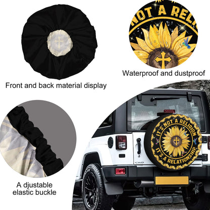 Petthouse | Jesus Faith Over Fear Spare Tire Cover God Jesus Christ Proud Usa Flag Sunflower Car Accessories