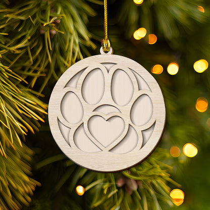 Petthouse | Personalized Dog Photo Memorial Ornament, Memorial Dog Christmas 2-layer Wooden Ornament