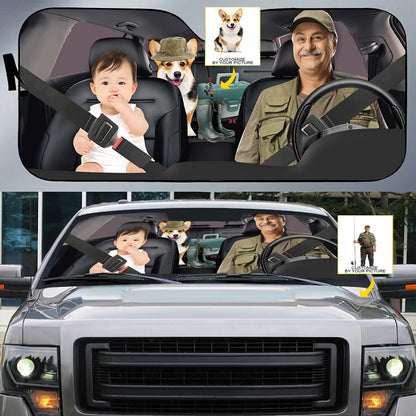 Petthouse | Custom Fisherman Go Fishing Car Sun Shade Windshield Windshield Sun Shade Gift For Fishing Lover